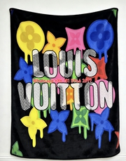 LV Colorful Drip Monogram Blanket Vibrant LV Drippy Logo Throw 220